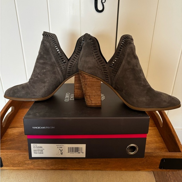 Vince Camuto Gray Suede Ankle Boots - Picture 4 of 8